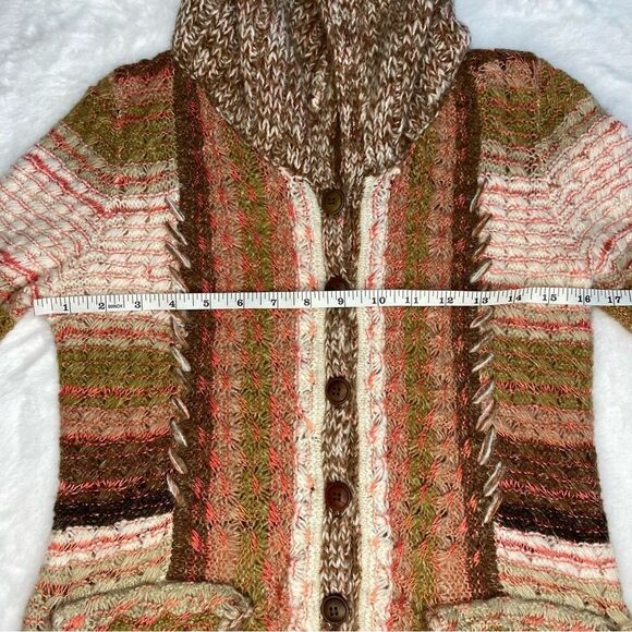 Sleeping on Snow x Anthropologie Cowl Neck Pink/ Brown Cardigan Size Small - Picture 14 of 16